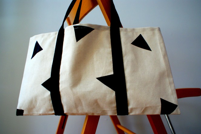 canvas triangle tote
