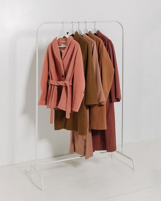 Hanging Coats #rust #minimalist