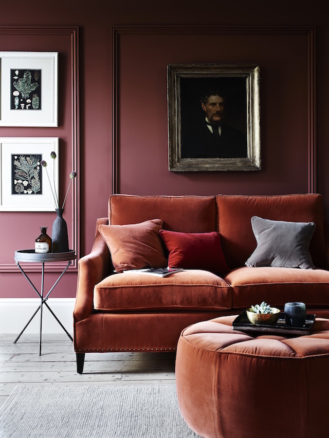 Velvet sofa #rust #fallcolors #homedecor #interiordesign