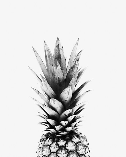 black and white pineapple