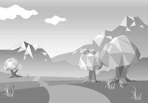 vector image of trees and mountains