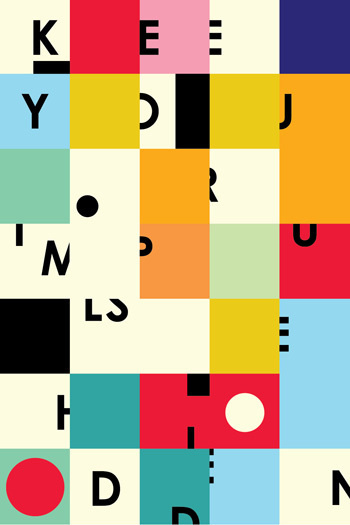 Color block typography poster